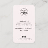 De roze Illustratie van Flamingo voegt Logo & Soci Visitekaartje (Achterkant)