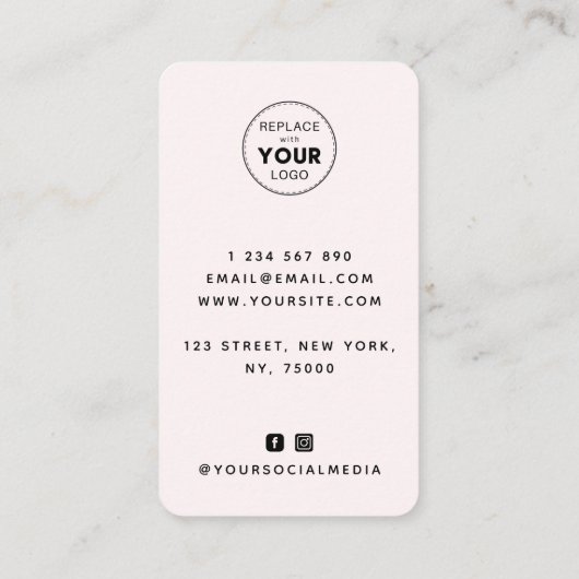 De roze Illustratie van Flamingo voegt Logo & Soci Visitekaartje (Achterkant)