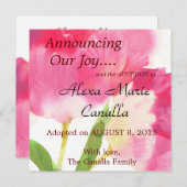 De roze Kaart van de Aankondiging van de (Voorkant / Achterkant)