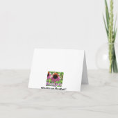 De roze kaart van de bloem bloemennota (Achterkant)