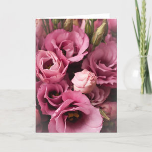De roze Kaart van de Foto Lisianthus
