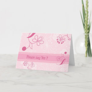 De roze Kaart van de Uitnodiging van Bloemenmeisje