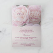 De roze Kaart van de Uitnodiging van het Huwelijk (Binnen)