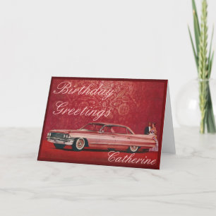 De roze Kaart van de Verjaardag van Cadillac