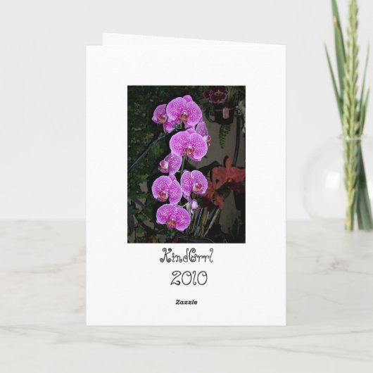 De roze Kaart van de Verjaardag van de Orchidee (Achterkant)