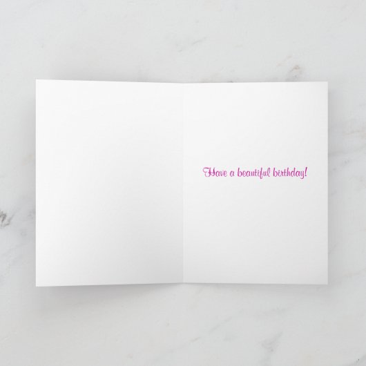 De roze Kaart van de Verjaardag van de Orchidee (Binnen)