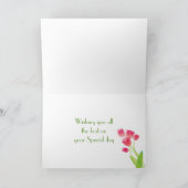 De roze Kaart van de Verjaardag van de Tulp voor (Binnen)
