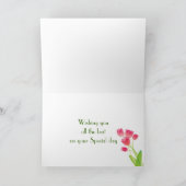 De roze Kaart van de Verjaardag van de Tulp voor (Binnen)