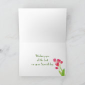 De roze Kaart van de Verjaardag van de Tulp voor (Binnen)