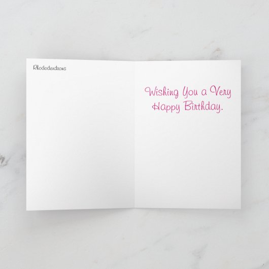 De roze Kaart van de Verjaardag van Rododendrons (Binnen)