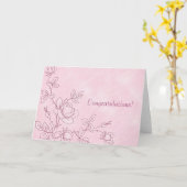 De roze kaart van Gelukwensen (Gele Bloem)