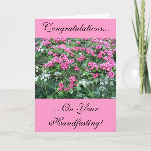 De roze Kaart van Handfasting van de Haagdoorn (Voorkant)