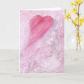 De roze Kaart van het Hart C30 (Gele Bloem)