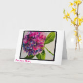 De roze kaart van het hydrangea hortensiaMoederdag (Gele Bloem)