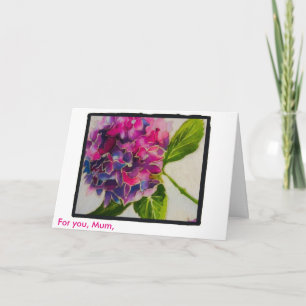 De roze kaart van het hydrangea hortensiaMoederdag