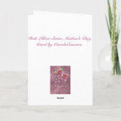 De roze Kaart van het Moederdag van de Zuster (Achterkant)