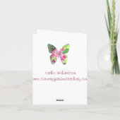 De roze Kaart van Zinnia Wildflower Watercolor (Achterkant)