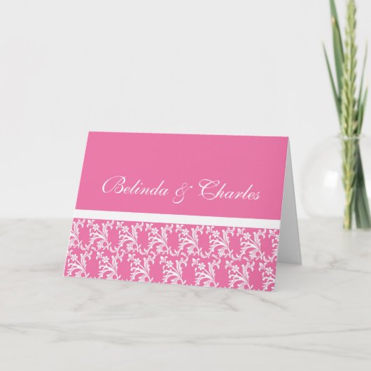 De roze Kaarten van het Monogram Notitiekaartje (Voorkant)