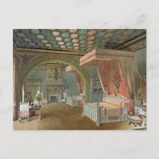 De roze kamer in het Chateau de Roquetaillade Briefkaart (Voorkant)