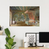 De roze kamer in het Chateau de Roquetaillade Poster (Thuiskantoor)