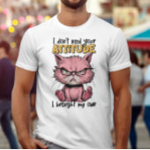 De roze kat met houding t-shirt
