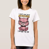 De roze kat met houding t-shirt (Voorkant)