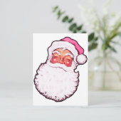 De roze Kerstman Feestdagenkaart (Staand voorkant)