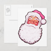 De roze Kerstman Feestdagenkaart (Voorkant / Achterkant)