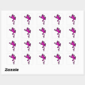 de roze KIKKER Vierkante Sticker (Vel)