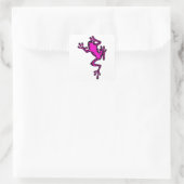 de roze KIKKER Vierkante Sticker (Tas)