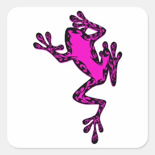 de roze KIKKER Vierkante Sticker (Voorkant)