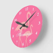 De roze klok van de de vogelmuur van het flamingo  (Hoek)