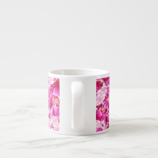 De roze Kop van de Espresso van de Bloem van (Achterkant)