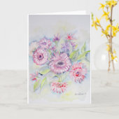 De roze Lege Kaart van Bloemen (Gele Bloem)