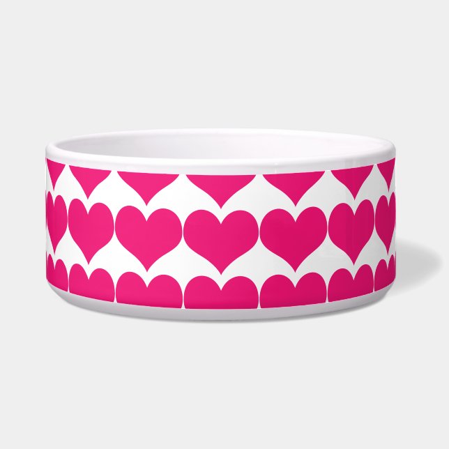 De roze Leuke Kom van de Hond van het Patroon van (Voorkant)