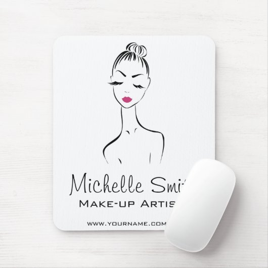 De roze lippen vormen het merk kunstenaar muismat (Met muis)