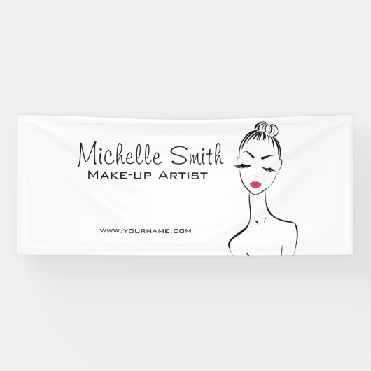 De roze lippen vormen het merk kunstenaar spandoek (Horizontaal)