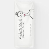 De roze lippen vormen het merk kunstenaar spandoek (Verticaal)