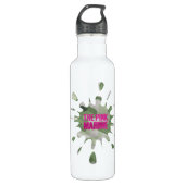 De Roze Marine Camouflage Splat Waterfles Waterfles (Voorkant)