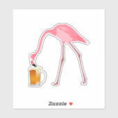 De roze Minnaar van het Bier van de Flamingo Sticker (Vel)