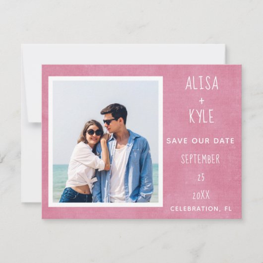 De Roze Moderne Foto sparen de Datum (Voorkant)