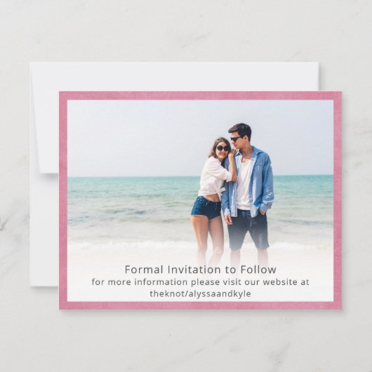 De Roze Moderne Foto sparen de Datum (Achterkant)