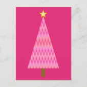 De Roze moderne Kerstboom Ombre van het koraal Feestdagenkaart (Voorkant)