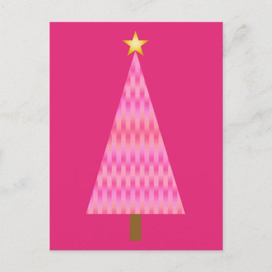 De Roze moderne Kerstboom Ombre van het koraal Feestdagenkaart (Voorkant)