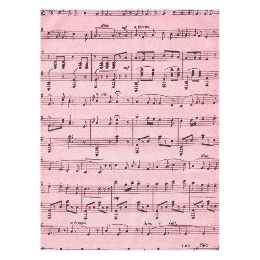 De roze Muziek van het Blad Tafelkleed (Voorkant)