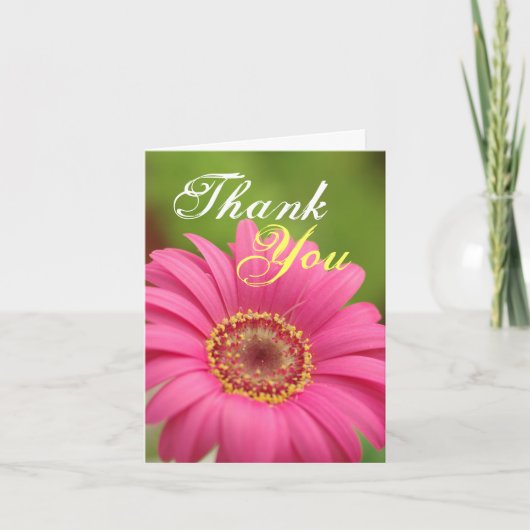 De roze nota van Gerbera Daisy Thank You Bedankkaart (Voorkant)
