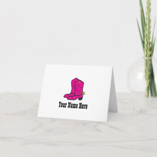 De roze Nota's van de Laarzen van de Veedrijfster Bedankkaart