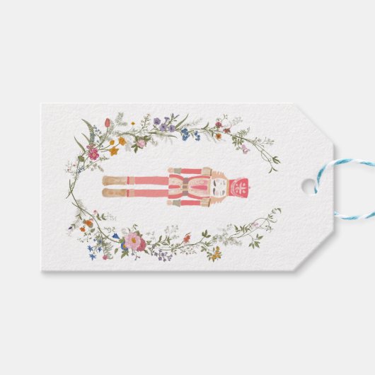 De roze Notenkraker Ballet Kerstmis Cadeaulabel (Voorkant (Horizontaal))