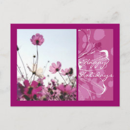 De roze ontwerper van de bloemen bloemennatuur feestdagenkaart