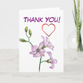 De roze Orchidee en het Rode Hart danken u Bedankkaart